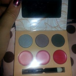 Eye shadow and makeup pallet bottom row lip gloss