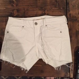 White cut off shorts