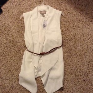 White Forever 21 vest with belt!