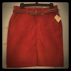 Rust colored corduroy skirt
