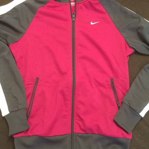 Nike Jackets & Blazers - Nike women's medium fuchsia & gray track jacket