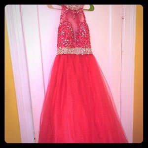 Alyce Paris prom dress Red with Swarovski crystals