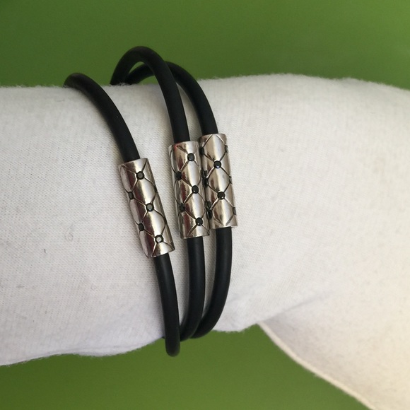 Avakian Jewelry - BUNDLE Sterling Gem Rubber Bracelet & Cross Belt