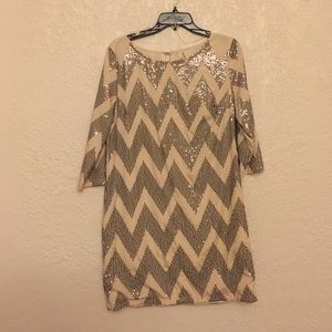Sequin Chevron Dress