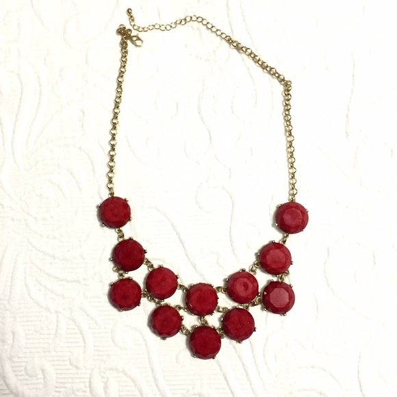 Red + gold statement necklace