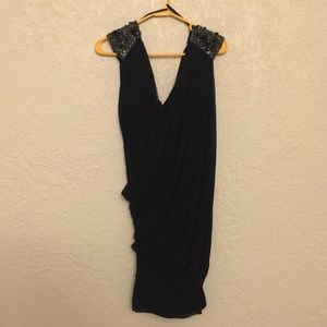 Sequin Cap Sleeve Grecian Dress