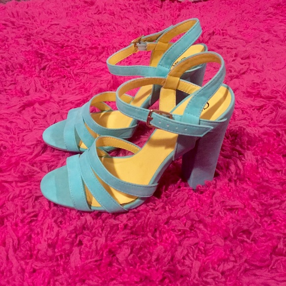 Green and yellow heels