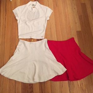 Guess fit and flare skirt and cut out top set