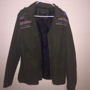 Army Green Jacket with a woven design forever 21