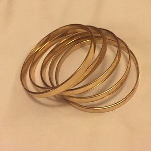 5 Gold Bangle Bracelets 💕