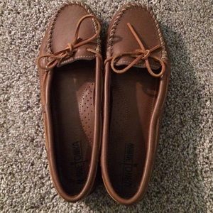brown Minnetonka moccasins