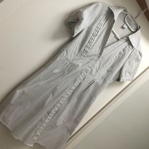 short sleeved striped  shirt dress