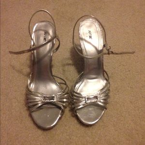 Silver high heels