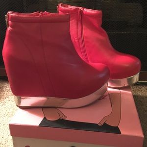Red Jeffrey Campbell Booties