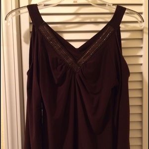 Slit long sleeve blouse