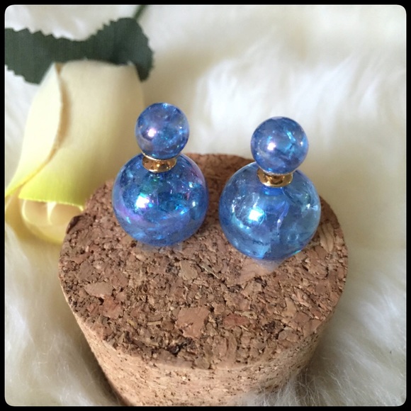 2. Iridescent Double Sided Earrings - Picture 2 of 5