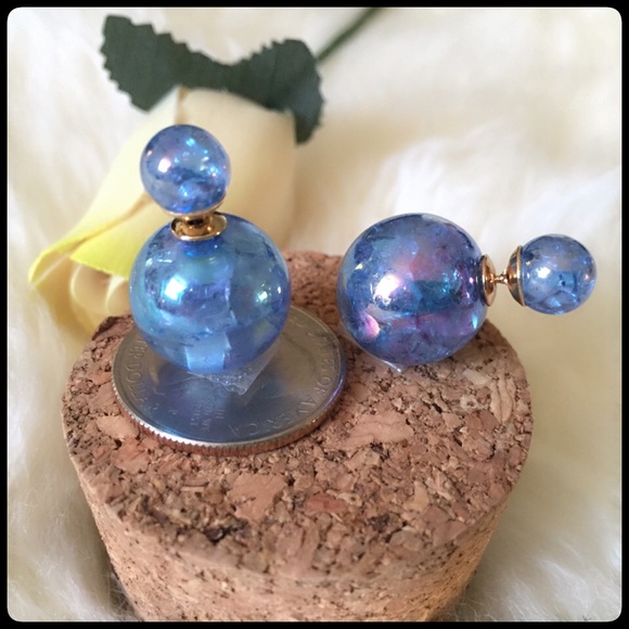 2. Iridescent Double Sided Earrings - Picture 3 of 5