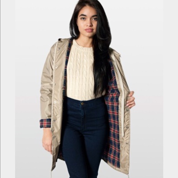 American apparel flannel lined parka