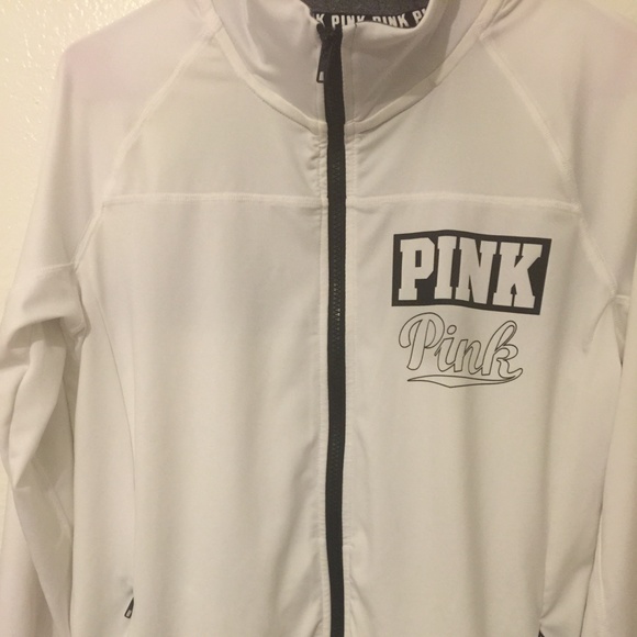 Brand new white zip up track jacket from pink! V/S