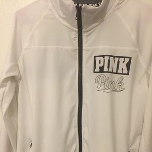 Brand new white zip up track jacket from pink! V/S