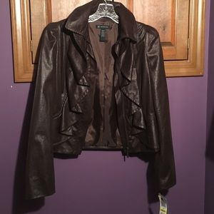 NWT INC Brown Polyester Jacket/Blazer