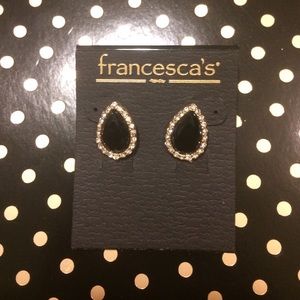 Black tear drop studs