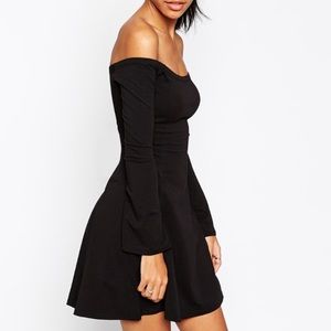 ASOS off the shoulder skater dress