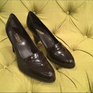 NWOT Franco Sarto brown patent penny loafer pumps