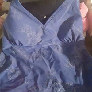 Bathing suit. Boy shorts bottom. Tankini