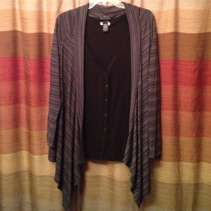 Apostrophe asymmetrical 3/4 sleeve cardigan, Large