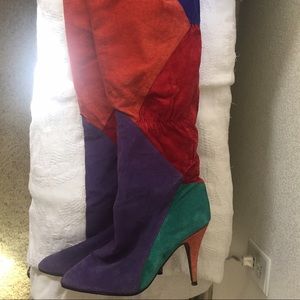 Multicolor thigh high boots for sale