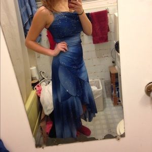 Blue sparkly taboo prom dress