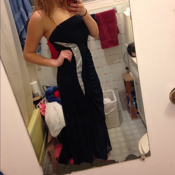 Navy blue semi formal or formal prom dress