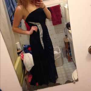 Navy blue semi formal or formal prom dress