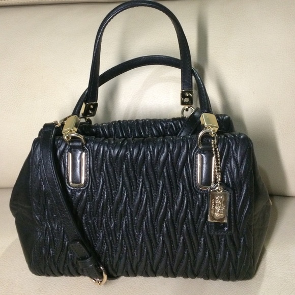 Coach Madison Mini Sche In Gathered Twist leather.
