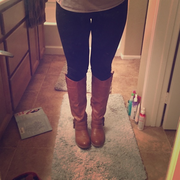 Brown riding boots
