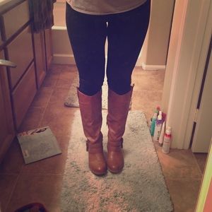 Brown riding boots