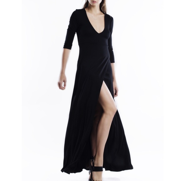 1DAYSALE Faux Wrap Slit Maxi Dress - Picture 2 of 3