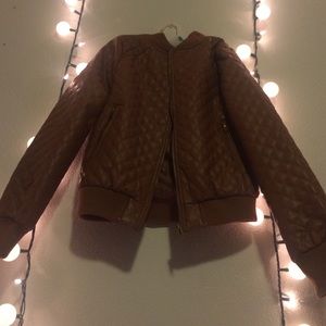 Brown leather jacket