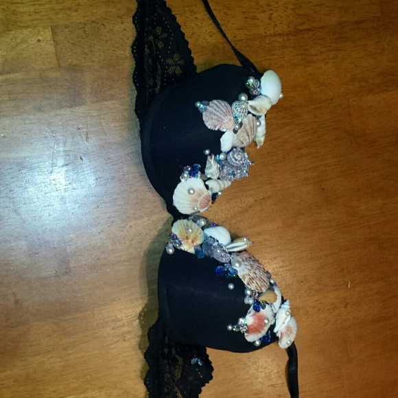Homemade seashell bra for halloween