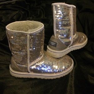 Silver sparkly/sequined Uggs