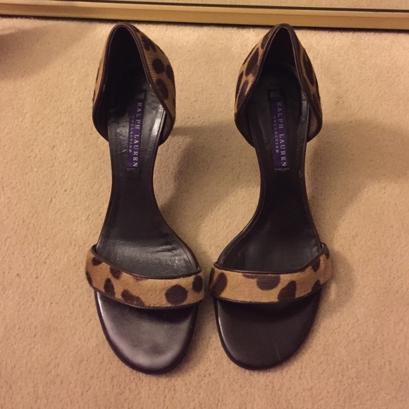 Brand new Ralph Lauren pony hair leopard heels