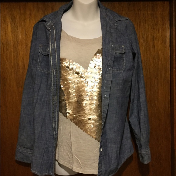 Express Sequin Heart Top
