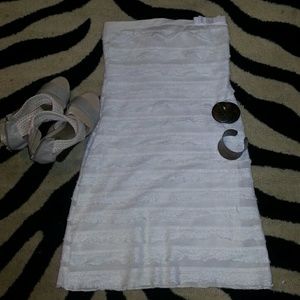 Off white strapless dress