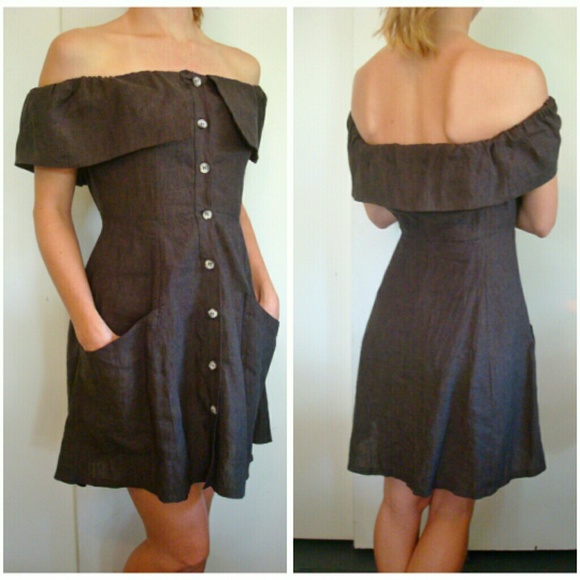SOLD FIRM Reformation Botanica Dress Off Shoulder - Picture 3 of 4