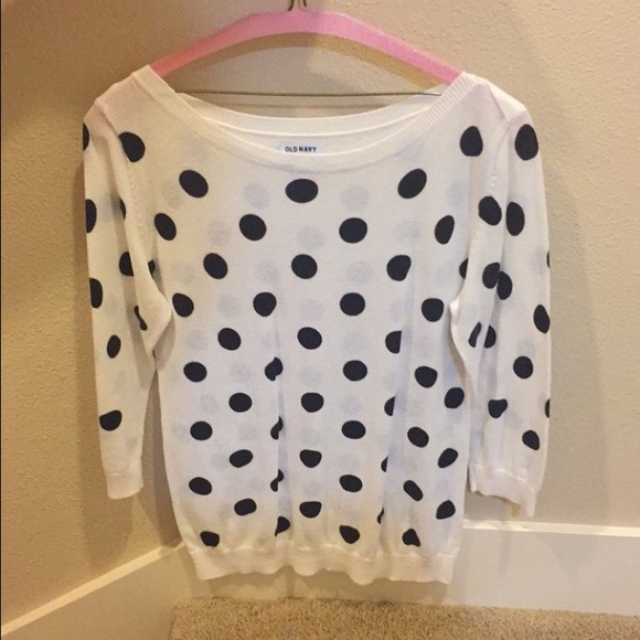 White with black polka dot sweater
