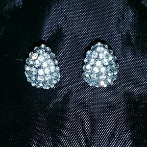 Silver with crystal rhinestone earrings