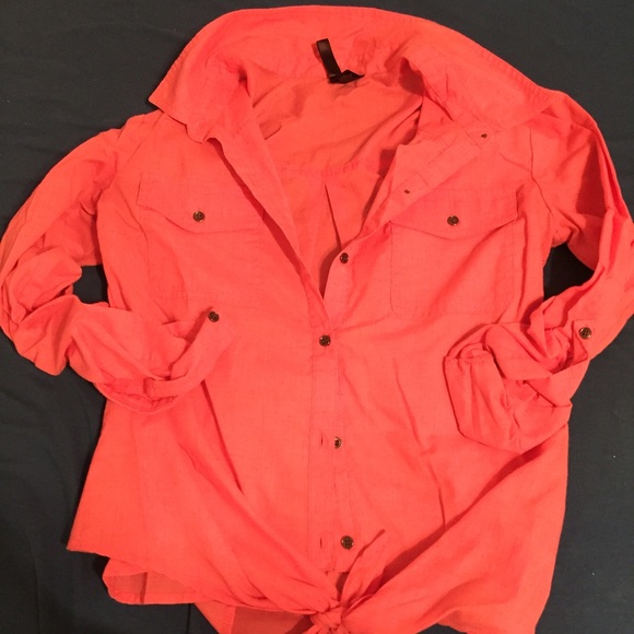 Coral button up **LAST CHANCE TAKING OFF 4/1**