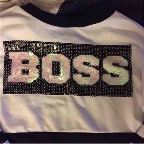 💕SOLD💕BOSS Sequin CrewNeck - Picture 3 of 4