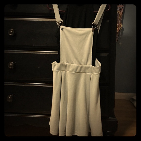Overall Dress & Black V- shaped Crop Top